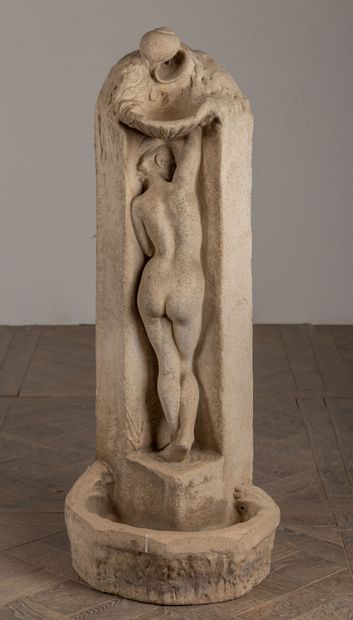null Albert BARTHOLOME (1848-1928).
Fountain (Composition with female figure and...