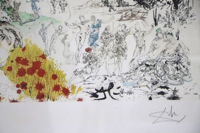 null Salvador DALI (1904-1989).
Don Quixote.
Color lithograph justified 133/300 and...