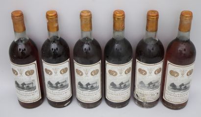 null MONBAZILLAC CLOS FONTINDOULE.
Vintage: 1976.
21 bottles, 6 b.g. and 1 h.e.,...
