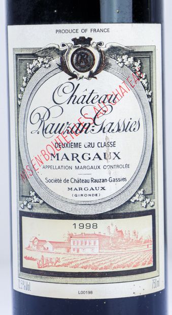 null CHATEAU RAUZAN GASSIES.
Millésime : 1998.
1 bouteille