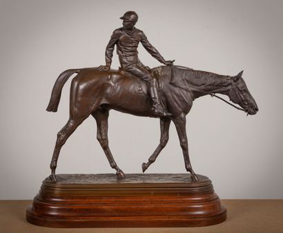 null Isidore BONHEUR (1827-1901).
Retour au pesage, ou jockey et son cheval.
Importante...