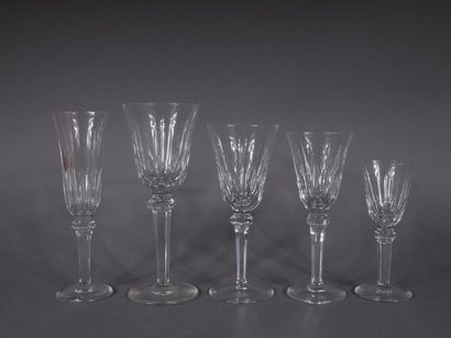 null CRISTALLERIE SCHNEIDER 
	Service de verre « Valencay » en cristal blanc se composant...