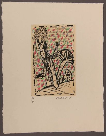 null Pierre ALECHINSKY (1927-)
La jardinière
Eau-forte polychrome signée en bas à...