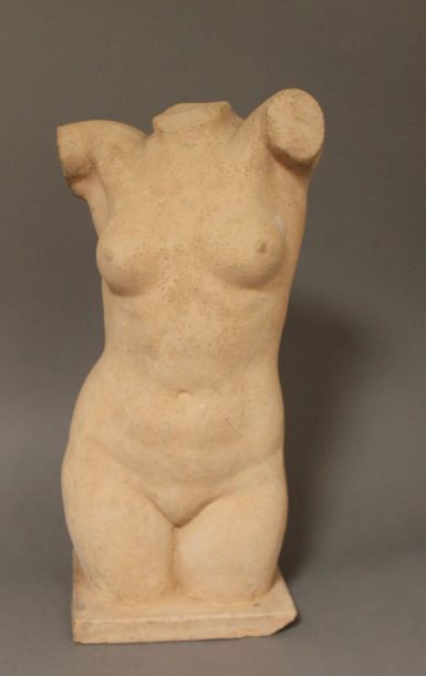 null Charles DELHOMMEAU
 (1883-1970)
Buste de femme
Sculpture en terre-cuite signée...
