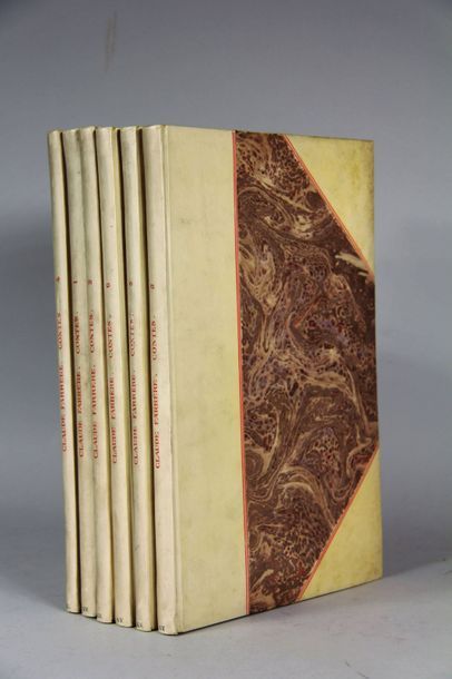 null Claude FARRERE
Contes, 1902
Ensemble de six vol. in-folio manuscrits en demi-parchemin...