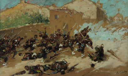 null Charles ESCRIBE (XIX-XX)
Scène de la guerre de 1870 : La charge des cuirassiers...