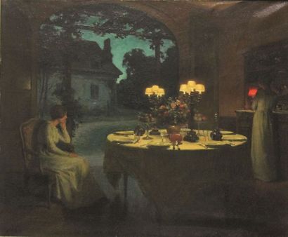 null Marcel RIEDER (1862-1942)
L'attente avant le diner, tombée du jour
Huile sur...