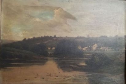 null Charles François DAUBIGNY (1817-1878) suite de
Village au bord de la rivière
Huile...