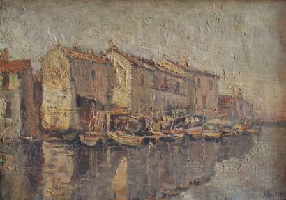null Joseph HURARD (1887-1956)
Port de pêche
Huile sur toile signée enbas à droite
39...