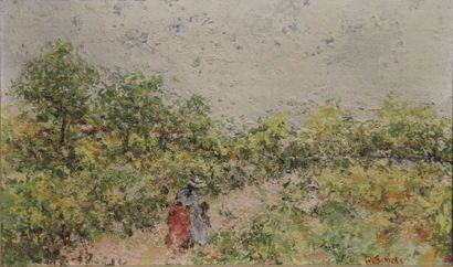 null René SINICKI (1910-?)
La promenade
Huile sur toile, signée en bas à droite.
23...