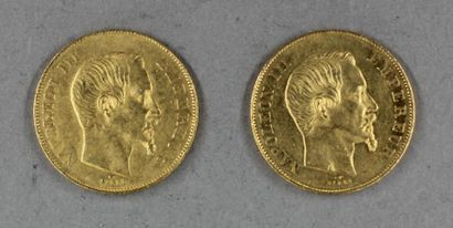 null *Deux pièces de 50 FF en or A 1856