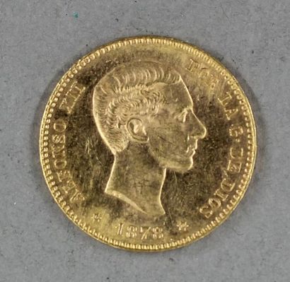 null *Une pièce de 25 pesetas Alphonse XII 1878 Madrid De en or