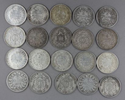 null Vingt pièces de 5 FF Hercule, Cérès, Louis Philippe, N III en argent