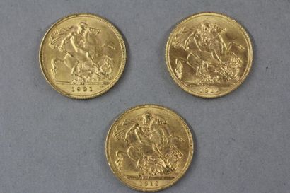 null *Trois souverains en or 1911,1912,1931