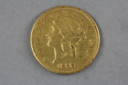 null *Une pièce de 20 dollars en or 1892