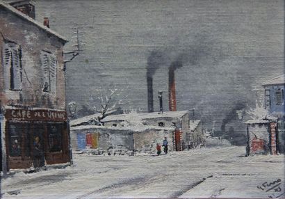 null Gabriel FERRO (1903-1981)
L'usine en hiver
Huile sur toile marouflée sur panneau...