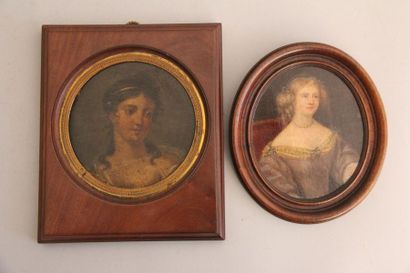 null Ecole du XIXème s.
Portrait de dame
Deux huiles sur carton et panneau ronde...