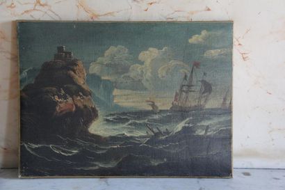 null Ecole du XIXème s.
Navires
Huile sur toile
35 x 52 cm. (entoilage)