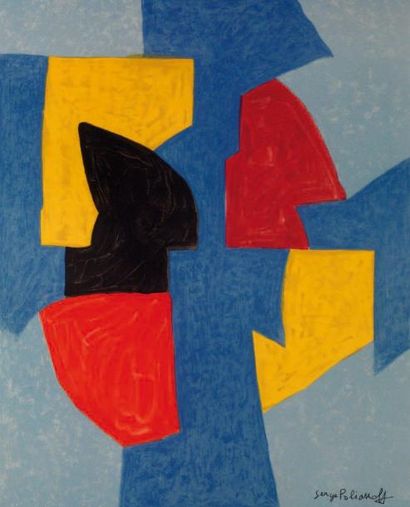POLIAKOFF Serge (1906-1969) « Composition »Lithographie signée dans la planche en...