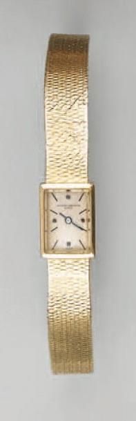 null Montre-bracelet de dame,en or jaune, la montre deforme rectangulaire, le tour...