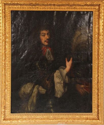 null Ecole française du XVIIème siècle, entourage de Nicolas Mignard.
Portrait d’homme...