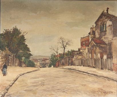 null *Marcel LEPRIN (1891-1933)
Sur les hauteurs de Montmartre
Huile sur toile signée...