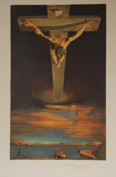null Salvador DALI (1904-1989)
Le Christ de Saint Jean de la croix.
Lithographie...