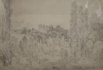 null Louis-François CASSAS (1756-1827)
Grand paysage au château
Pierre noire, agrandie...