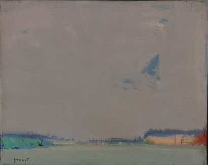 null René GOUAST (1897-1980) 
The River
Oil on canvas, signed lower left, titled...