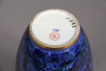 null SEVRES (porcelaine dure)
Vase piriforme à col en porcelaine marbrée bleu et...
