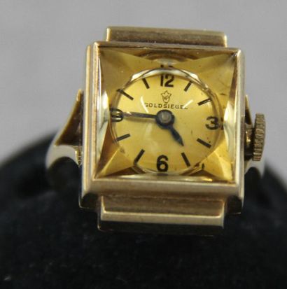 null GOLDSIEGEL
Bague montre en or jaune 14k, TDD : 53, pds brut : 7,9 g.