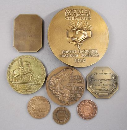 null Lot of eight bronze medals:
- Paul Marcel DAMMANN medal of the association of...