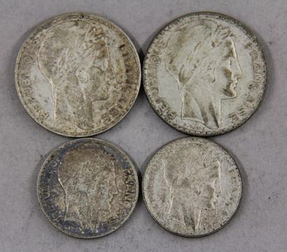 null Two pieces of 20 FF and two pieces of 10 FF Turin in silver
