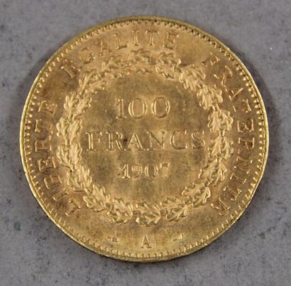 null *Une pièce de 100 FF 1907 en or