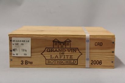 null 3	 bouteilles 	Château 	LAFITE-ROTHSCHILD, 1° cru 	Pauillac 	2006	 cb