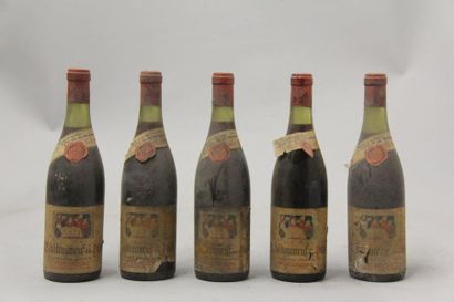 null 5	 bouteilles 	CHÂTEAUNEUF-DU-PAPE, 		Père Anserme 	1959	 (ela, es; 1 LB, 1...