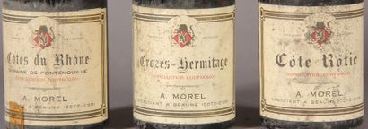 null 3 bottles RHÔNE A. Morel (es, elt, B; 1 Crozes 62, 1 Côte-Rôtie 60, 1 Côtes...