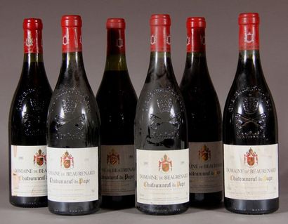 null 6 	bouteilles 	CHÂTEAUNEUF-DU-PAPE, 		Beaurenard 	 (3 de 1995, elt, 3 de 1998,...