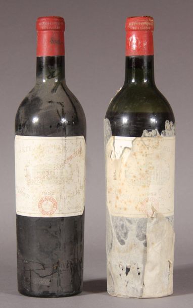 null 2	 bouteilles 	Château 	MARGAUX, 1° cru 	Margaux 	1952	 (es, 1 TLB, 1 B/V)
