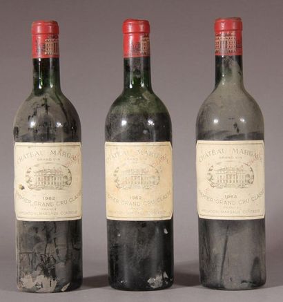 null 3 	bouteilles 	Château 	MARGAUX, 1° cru 	Margaux 	1962	 'es, 2 MB, 1 B)