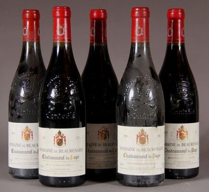 null 5 	bouteilles 	CHÂTEAUNEUF-DU-PAPE, 		Beaurenard 	 (es, 3 de 2003, 1 de 97,...