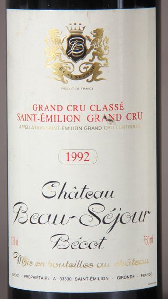 null 4 	bouteilles 	Château 	BEAU-SEJOUR-BECOT, 1° Grand cru 	St-Émilion 	1992