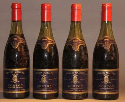 null 4 bottles CORTON Séguin-Manuel 1960 (1 LB, 3 MB)