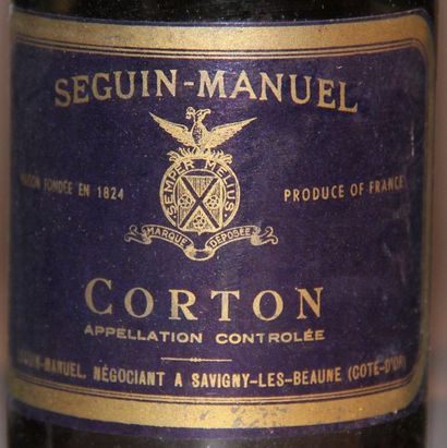 null 4 bottles CORTON Séguin-Manuel 1960 (1 LB, 3 MB)