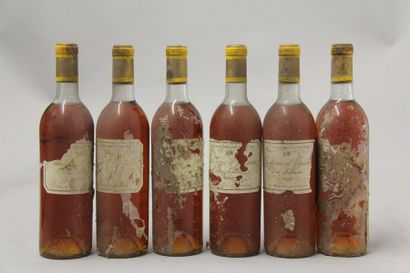 null 6	 bouteilles 	Château 	D'YQUEM, 1° Cru Supérieur 	Sauternes 	1969	 (ea, 3eta;...