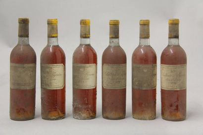 null 6	 bouteilles 	Château 	D'YQUEM, 1° Cru Supérieur 	Sauternes 	1970	 (ets, 5...