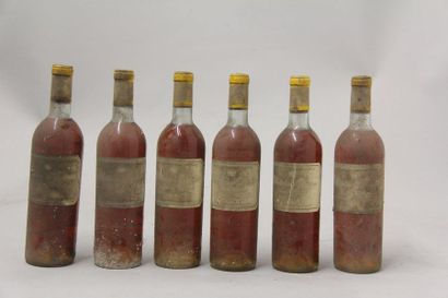 null 6 	bouteilles 	Château 	D'YQUEM, 1° Cru Supérieur 		1970	 (ets; TLB)