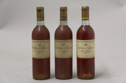 null 3 	bouteilles 	Château 	D'YQUEM, 1° Cru Supérieur 	Sauternes 	1973	 (es; J)