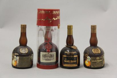 null 4 bottles GRAND-MARNIER (1 cuvée du Centenaire, 2 cuvée du Cente Cinquanten...