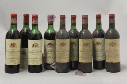null 9	 bouteilles 	Château 	MALESCOT-SAINT-EXUPERY, 3° cru 	Margaux 	[4 de 1970,...